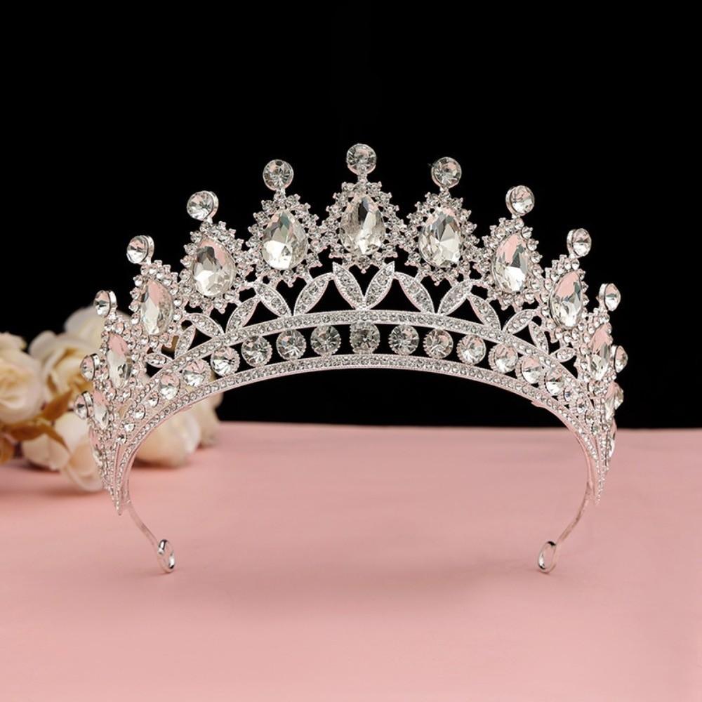 Luxury Elegant Crystal Bridal Tiara Metal Wedding Hair Tiara Princess Crown  Birthday Celebration