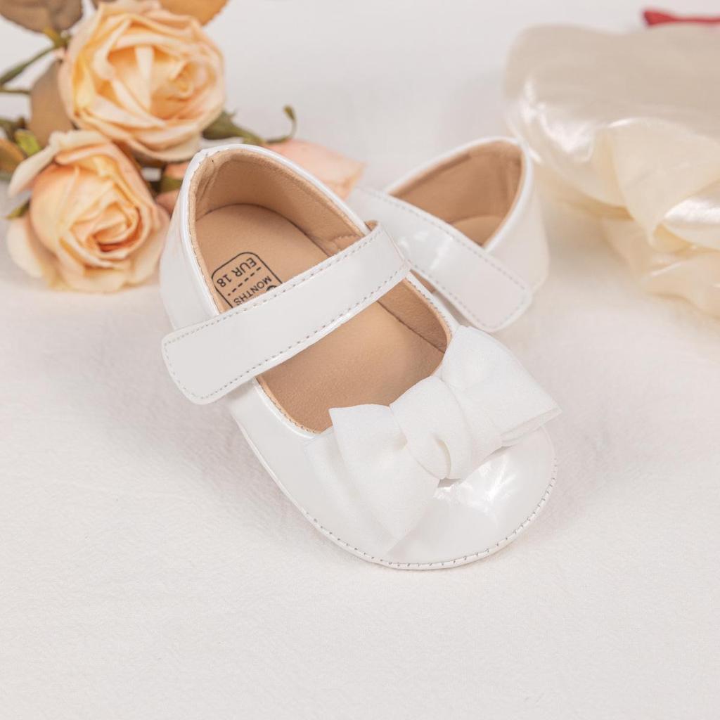 Elegant Baby Girl Princess Shoes with Bow – Soft Sole, Comfortable, and Stylish for 0-1 Year Toddlers