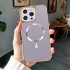 For iPhone 15 Pro Max Magnetic Case Electroplating Anti-Drop TPU+PC Phone Back Cover