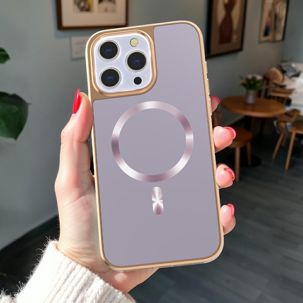 For iPhone 15 Pro Magnetic Case Electroplating Anti-Drop TPU+PC Phone Back Cover
