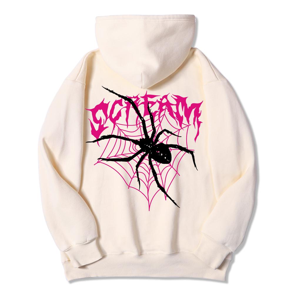 Scream Spiders & Cobwebs Printing Women Hoodies Harajuku Oversize Hoody Fashion Loose Clothing Comfortable Sweatshirt Female