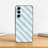 L-light blue stripeds Phone Case For Samsung Galaxy A73,A72,A71,A70,A53,A52,A51,Others Soft Black Cover