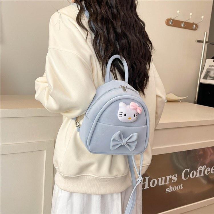 Sweet Hello Kitty Plush Doll Decoration Student Mini Backpack For Daily Use