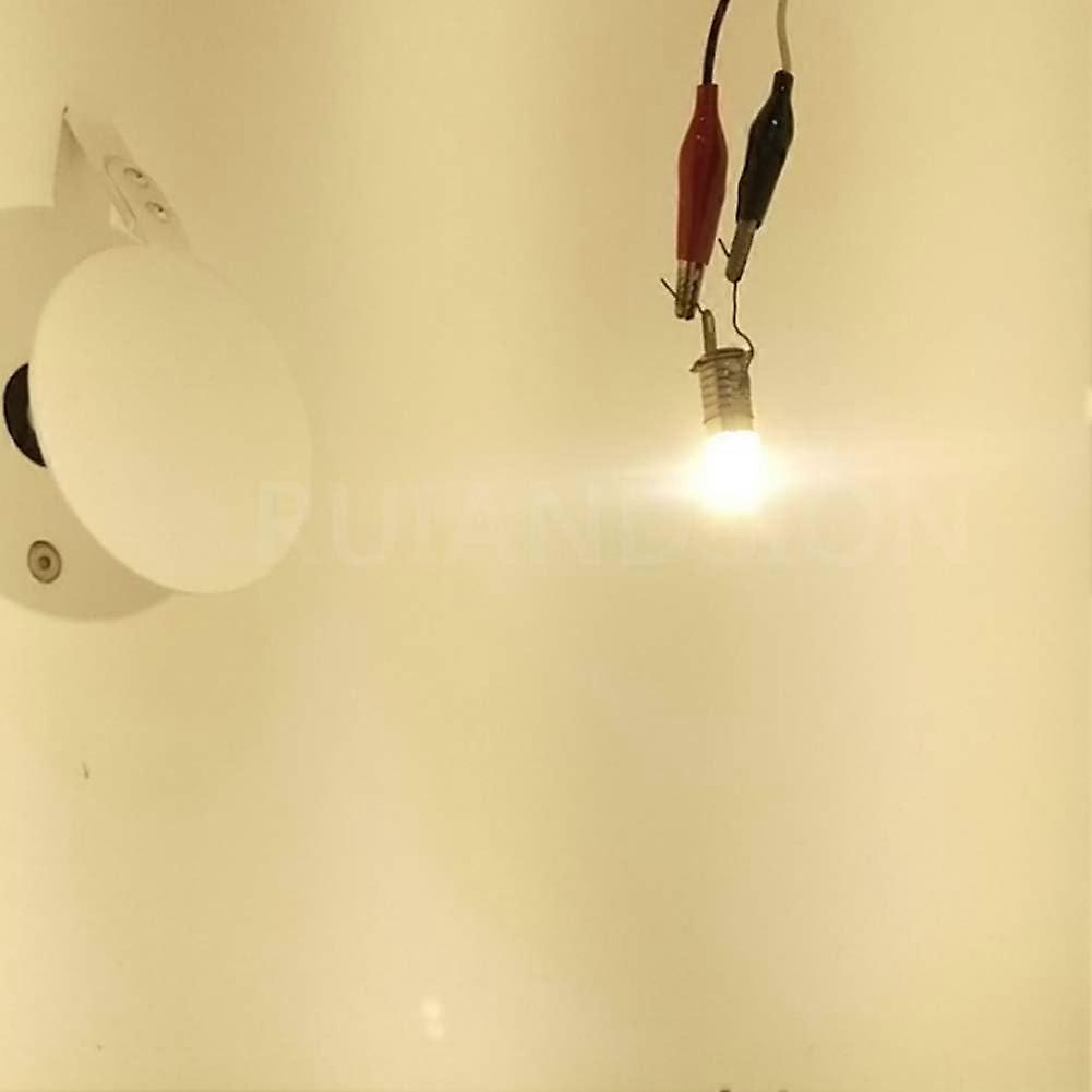 E10 LED Bulb 220V 230V AC Energy Saving LED Indicator Light 8mm Screw Base 3030 4SMD LED Chipsets Upgrade Bulb, Warm White (4 Pack)