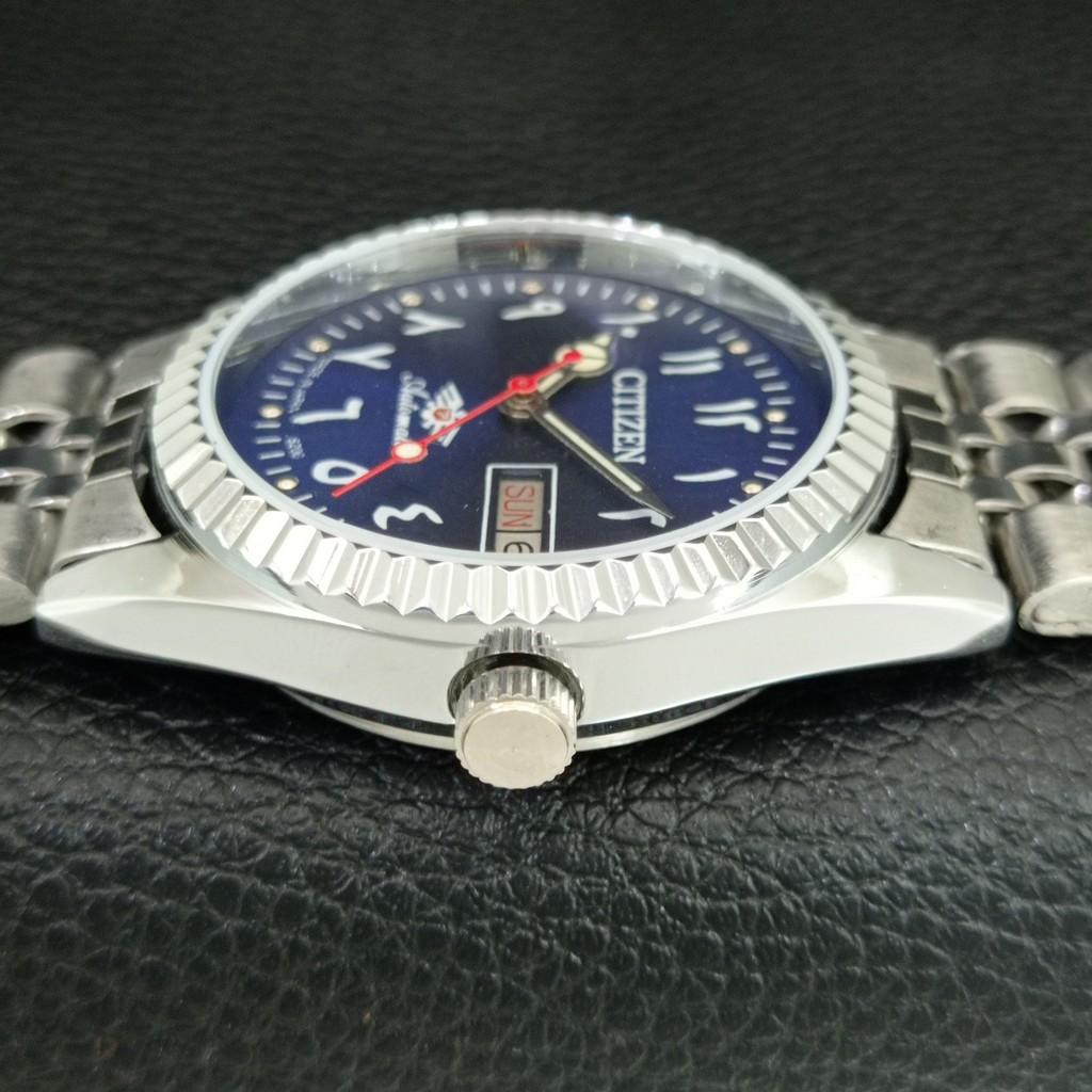VINTAGE REFURBISHED CITIZEN AUTOMATIC 8200 JAPAN MENS BLUE DIAL WATCH a446869-1