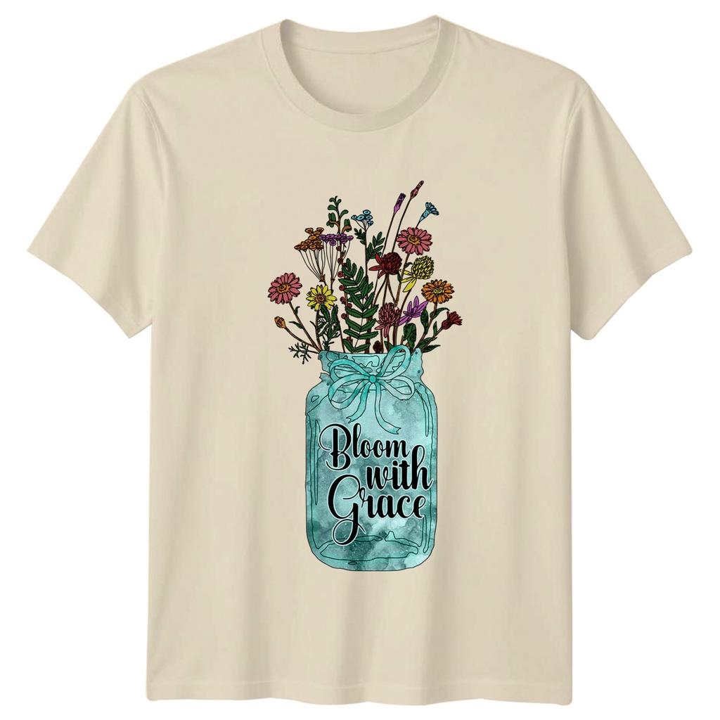 Bloom With Grace Unisexs TShirt Wildflowers Gardening Mothers Day Gift For Her