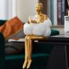 Artistic Cloud Girl Figurine Resins Abstract Craft Thinker Statue for Desk Decoration Gift for Students and Art Lover
