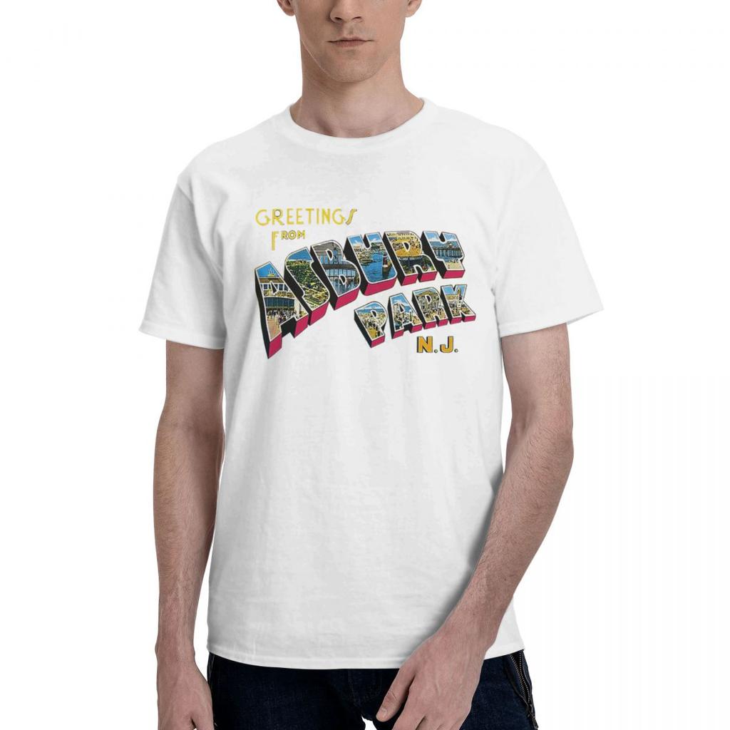 Greetings From Asbury Park NJ 1 100 Cotton Casual Breathable Confortable T Shirt High End Mens Clothing Clothes Men