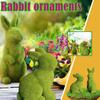 Flocked Easter Decor Resin Garden Bunny Statue Easter Garden Ornament