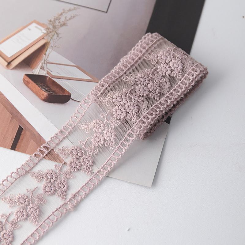 4cm Wide Lace Ribbons For Crafts Hollow Sewing Tulle Fabric For Bow Hair Diy Decorative Flower Embroidery Handmade Material 2m