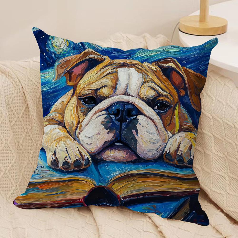 

Catoon Starry Sky Dog Cushion Cover Silky Short Plush DoubleSided Printed Pillow Case for Sofa All Seasons Home Decor Gift 30x30cm