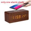 Modern Wooden Led Digital Clock With Temperature Display For Home Office Decor