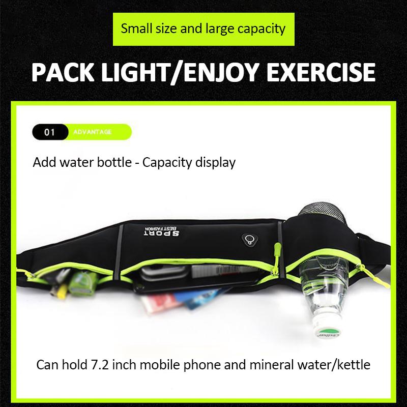 Running Waist Bag Marathon Jogging Bag Water Bottle Hip Waist Pack Waterproof Outdoor Sports Jogging Cycling Phone Waist Bags CLE