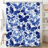 Blue Butterfly Flower Shower Curtain Waterproof Decorative Bathroom Fabric 3D Printed Wall Hangings for Home Decoration Large Si