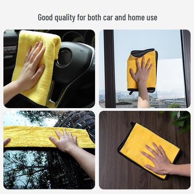 Double-Sided Coral Fleece Car Wash Towel - Thick, Absorbent, Customizable Logo - Ideal for Car Cleaning