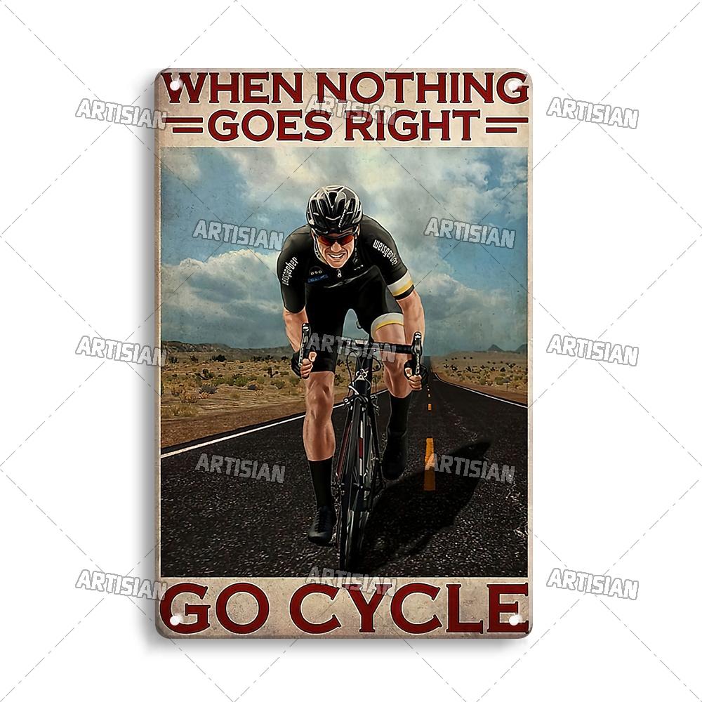 Artisian Cycling Metal Sign Bicycle Tin Plaque Bike Decorative Poster Wall Decor Garage Bar Pub Club Hotel Cafe Kitchen Home