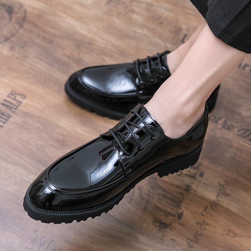 Leather shoes men's new thick-soled heightening business dress men's shoes spring and autumn British style casual men's Martin shoes trendy shoes