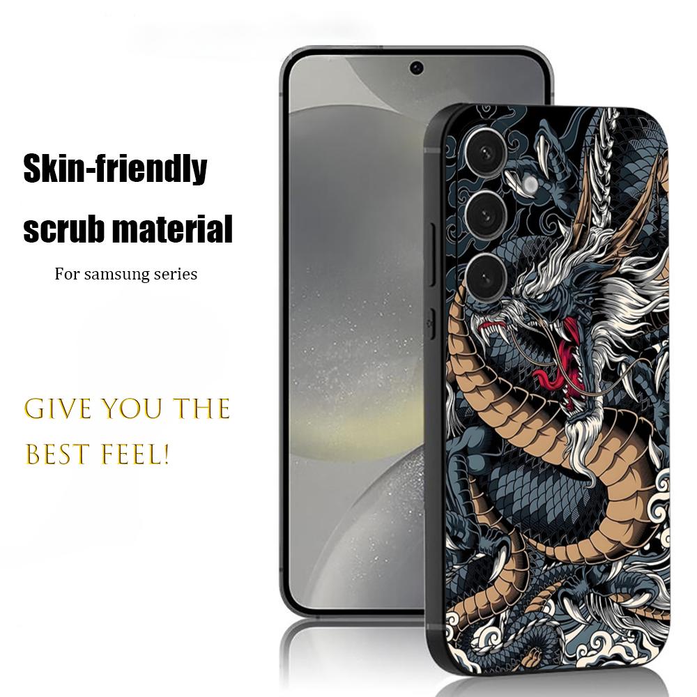 Japanese Dragon Popular Art Phone Case For Samsung Galaxy S26 S25 S24 S23 S22 S21 Plus Ultra Note20 Soft Black