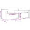 TV Stand with LED Lights Black 120 X 35 X 40 Cm