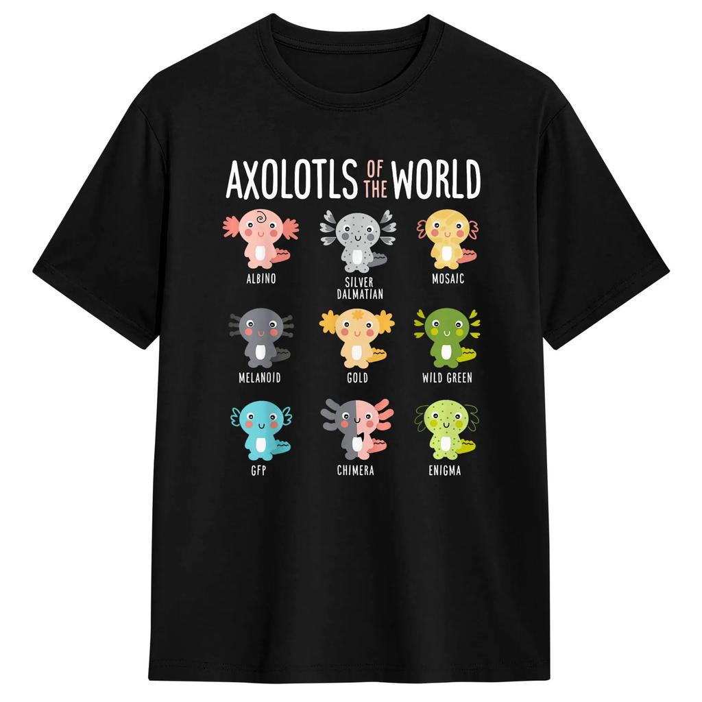 Axolotls Of The World Axolotl Amphibian Animal Lovers TShirt Summer Cotton TShirts For Male Short Sleeve Streetwear Top Tees