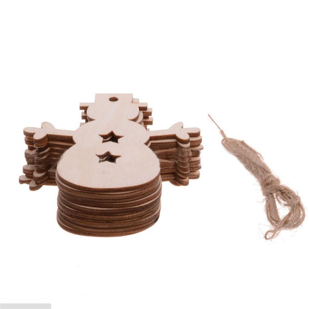 10pcs Party Supplies Gift DIY Christmas Decor Wood Tree Ornaments Pendant Decorations