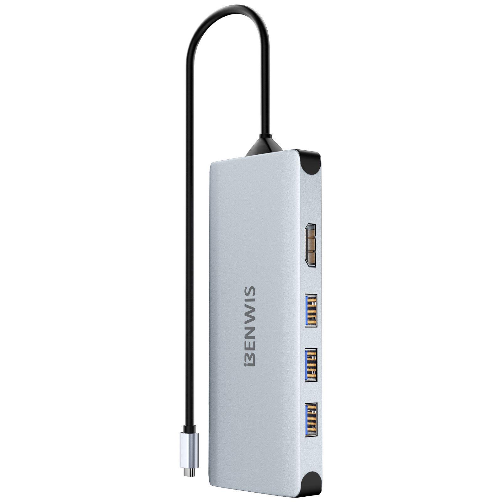 BENWIS USB-C Hub 5-in-1: Computer Docking Station and Converter Extender.