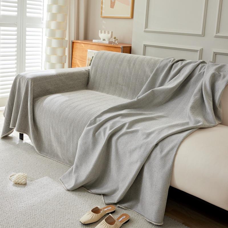 Απλό Μονόχρωμο Ψαροκόκαλο Μοτίβο Διευρυμένο Κάλυμμα Πετσέτας Καναπέ Ύφασμα Μαξιλάρι Καναπέ Τέσσερις Εποχές Universal Πλήρως Καλυμμένο Κάλυμμα Καναπέ Πλάτης