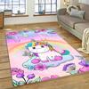 3D Cute Unicorn Cartoon Animal Carpet Rug for Home Living Room Bedroom Sofa Doormat Decor,Child Play Area Rug Non-slip Floor Mat