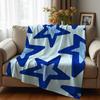 Two Tone Stripe Pink Bloom Soft Flannel Blanket Breathable Warm Throw for Office Car Sofa Kids Room Birthday Xmas Gift