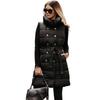 Winter Warme Daunen Baumwolle Gefütterte Jacke Schwarz Mäntel 2023 Frauen Weste Weibliche Ärmellose Jacken mit Knopf und Gürtel Outwear Mantel