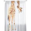 Divertidas Cortinas de Tul Blanco con Animales de Jirafa para Decoración de Sala de Estar, Dormitorio, Cocina, Cortinas de Ventana Voile Transparente de Chifón