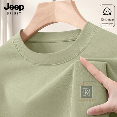 JEEP SPIRIT Men's Casual Long Sleeve Pure Cotton T-Shirt