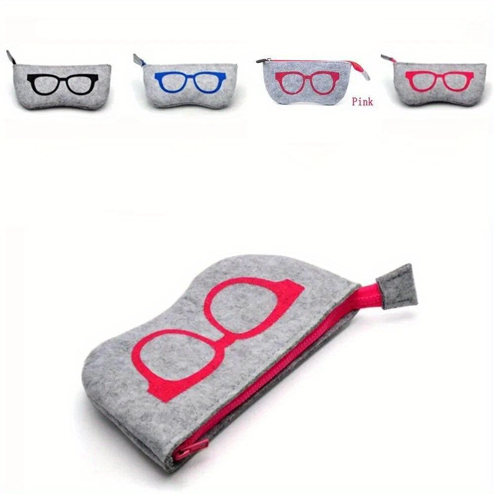 Protector Storage Portable Eye Glasses Bag Sunglasses Case Zipper Pouch Felt Box