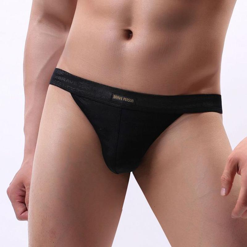 Men's Solid Color Breathable Thong Underwear Low Rise Comfortable T-Back Briefs Soft Briefs for Daily Wear