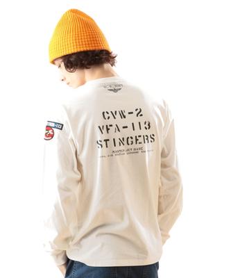 NAVAL PATCH LONG SLEEVE T-SHIRT 783-5930017 White