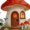 Mushroom House Wall Stickers, Peel And Stick Vinyl Decals, Watercolor Fairy Tale Wall Stickers with Hedgehogs Birds Butterflies for Kids Bedroom