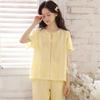 Summer Pajamas Women's Pure Cotton Cotton Yarn Women's Round Neck French Sweet Short-sleeved Loose Wearable Loungewear Set 11
