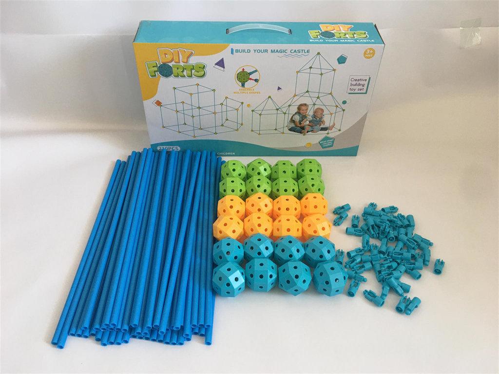 DIY Burg Rohr Bausteine Geschenkbox Set Pädagogisches Konstruktionsspielzeug für Kinder 4-6 Jahre