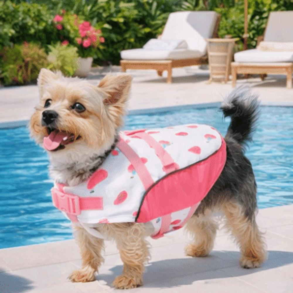 Secure Fit Dog Life Jacket Adjustable High Flotation Life Vest Dog Swim Suit Small Medium Dogs