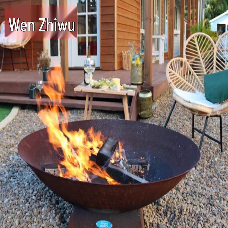 Outdoor Patio Fire Pit with Grill Function