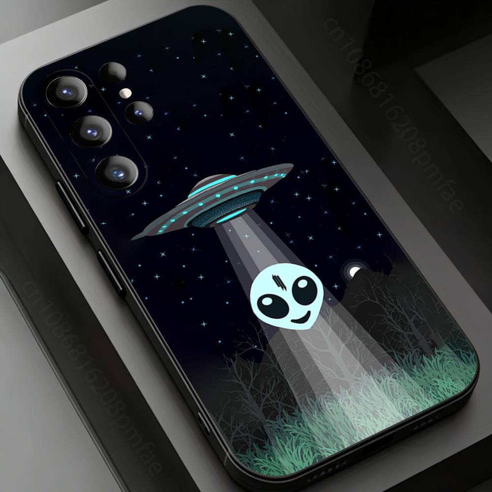 Funny Space UFO Alien Thing Phone case for Samsung Galaxy S24,25,26,23 22,21,S20 Plus Ultra FE soft fundas cases