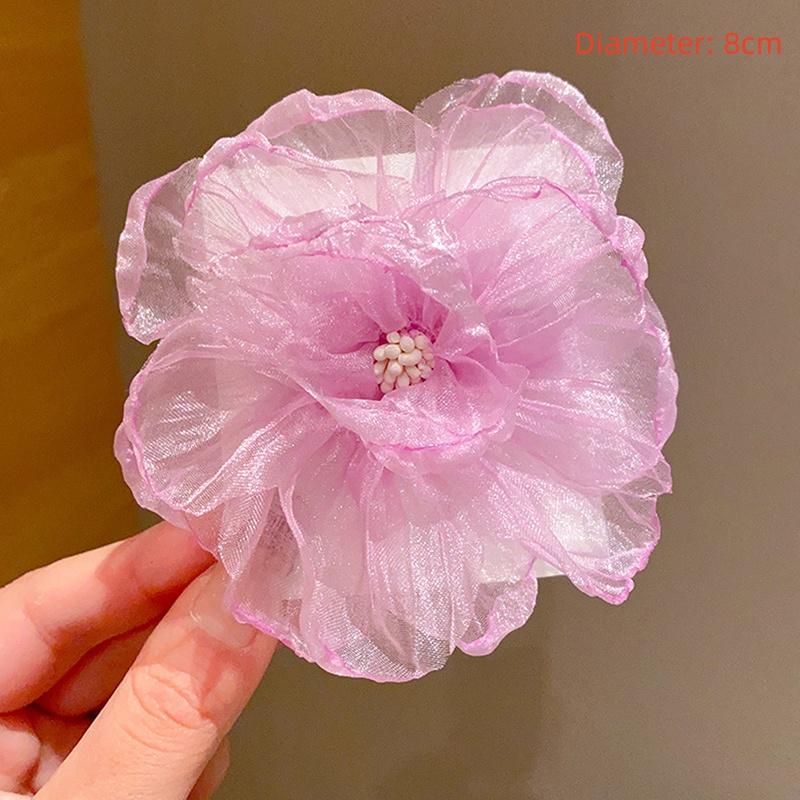 Fashion Sweet Tulip Ribbon Hair Ring For Women Girls Cute Elegant Bowknot Hair Clip Exquisite Tassels Hair Accessories Gifts