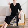 Elegant V-Neck Summer Dress for Women Aged 40-50