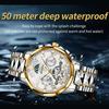 JINSHIDUN New Business and Leisure Men's Watch Tourbillon Waterproof Luminous Multifunctional Mechanical Watch Men's Watch
