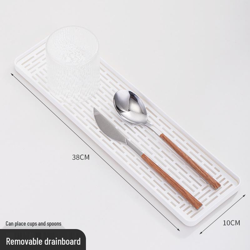 Dvoupatrový stojan na šálky na kuchyňskou linku se odkapávací miskou