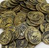 20/100pcs Plastic Skull Pirate Gold Coins Fake Treasure Game Coins for Halloween Birthday Party Decorations Kids Favors Supplies