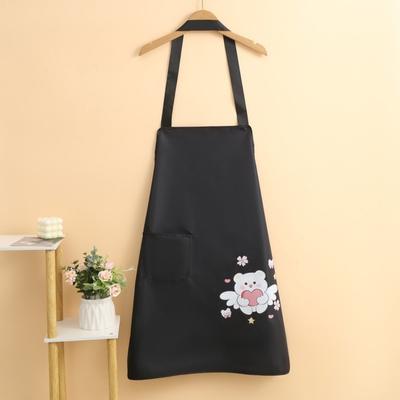 Oil Proof Waterproof Apron Anti Stain Cartoon Pattern Work Apron with Pockets Stain Resistant Kitchen Apron Culinary Activities