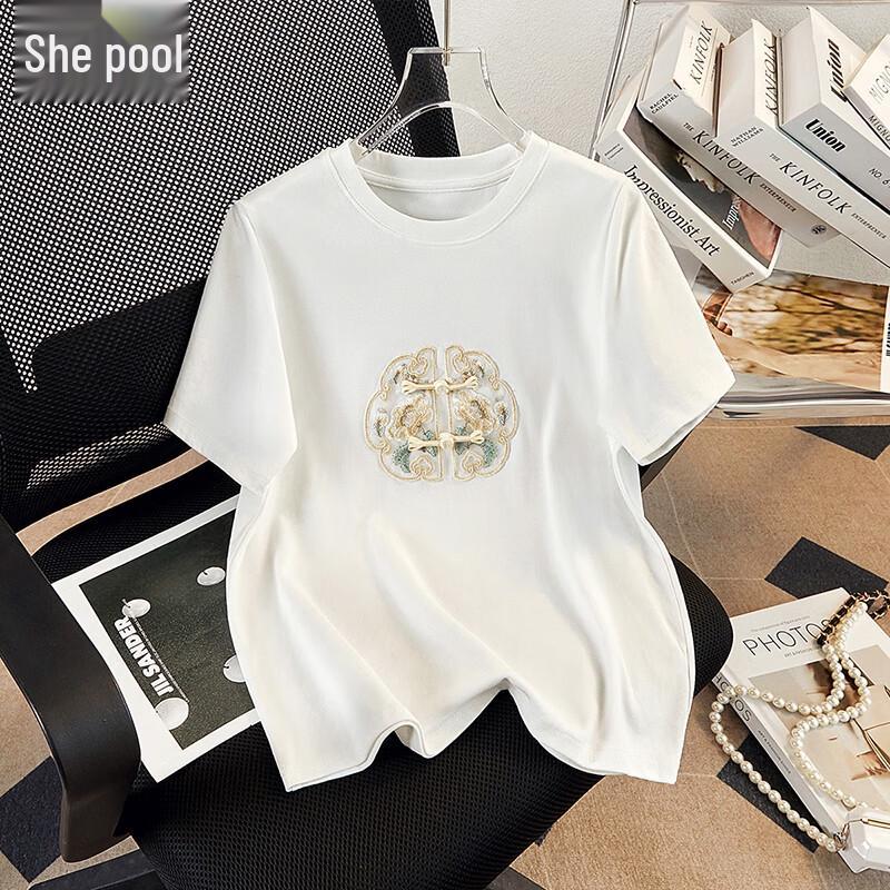 Вышитая футболка в классическом китайском стиле Тачи L