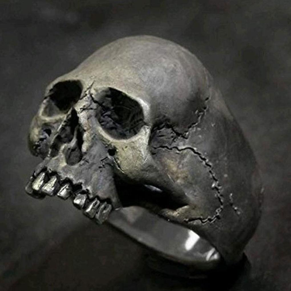 Exquisite Handmade Vintage Men Punk Ring Unique Gothic Skull Style Gothic Punk Horror Skull Rings