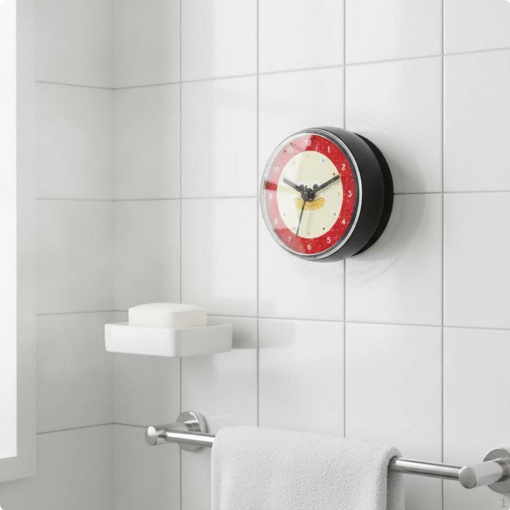 Cute Duck Clock Cartoon Design Waterproof Washroom FogResistant Home Decor for Kids, Bedroom
